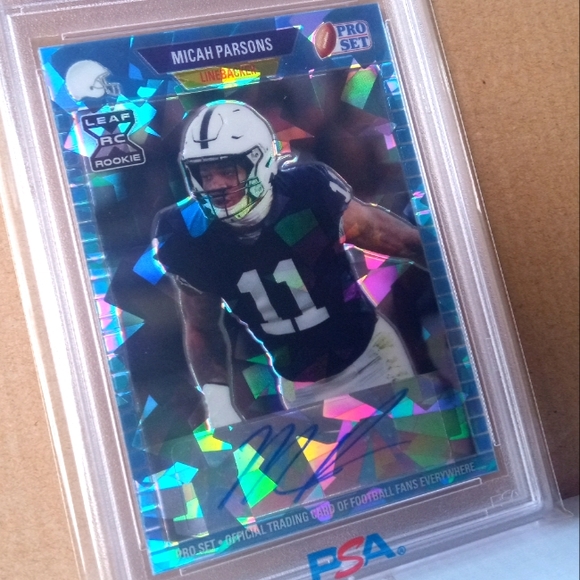🏈🏆Micah Parsons "RC Auto 1/5 Metal '89 A/X. PRS - PLT BL Crystal" Slab🏆🏈 - Picture 3 of 5